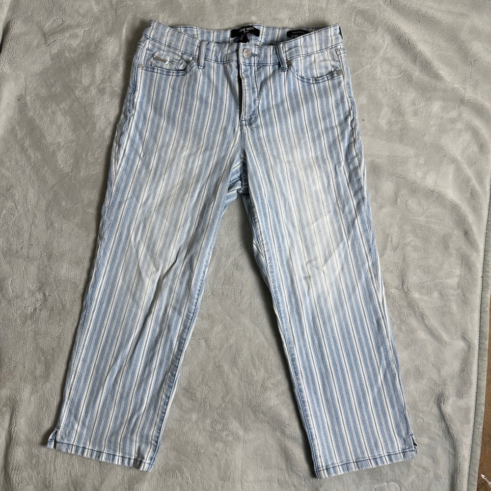 Women's Nine West Jeans‎ Striped Faded Christie Capri size 8